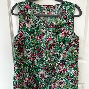 Talbots Vibrant Green and Pink Sleeveless Tank Top